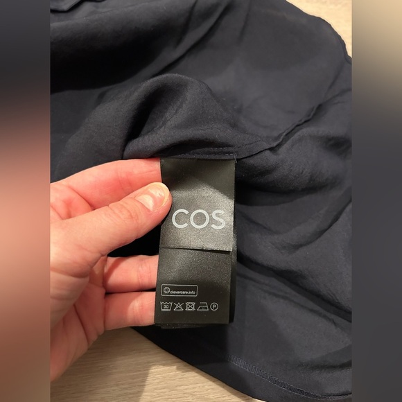 COS Asymmetric Navy Maxi Sleeveless Dress / Size 6 / - Picture 7 of 11